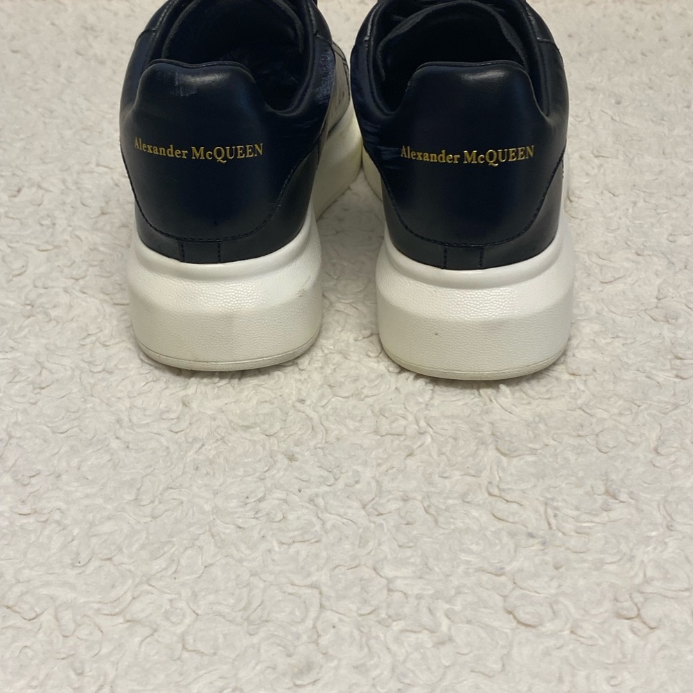 ALEXANDER MCQUEEN BLACK LEATHER OVERSIZED SNEAKERS WOMENS SIZE 6 (36) - Picture 8 of 12